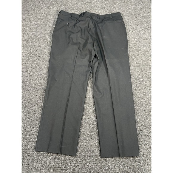 Jos A Bank 2 Piece Suit Men's 44R Pants 41x31 Black 100% Wool Business Pleated - Picture 14 of 16